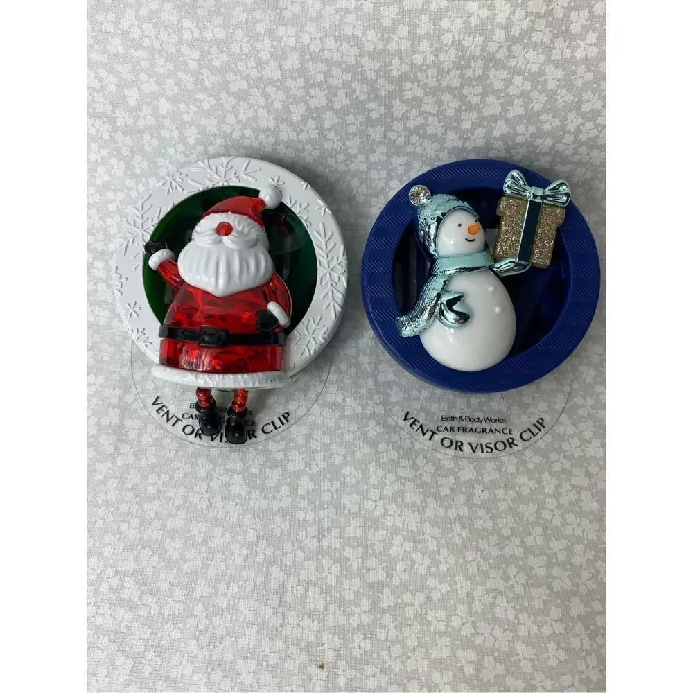 BATH AND BODY WORKS SANTA AND SNOWMAN CAR SCENTABLES